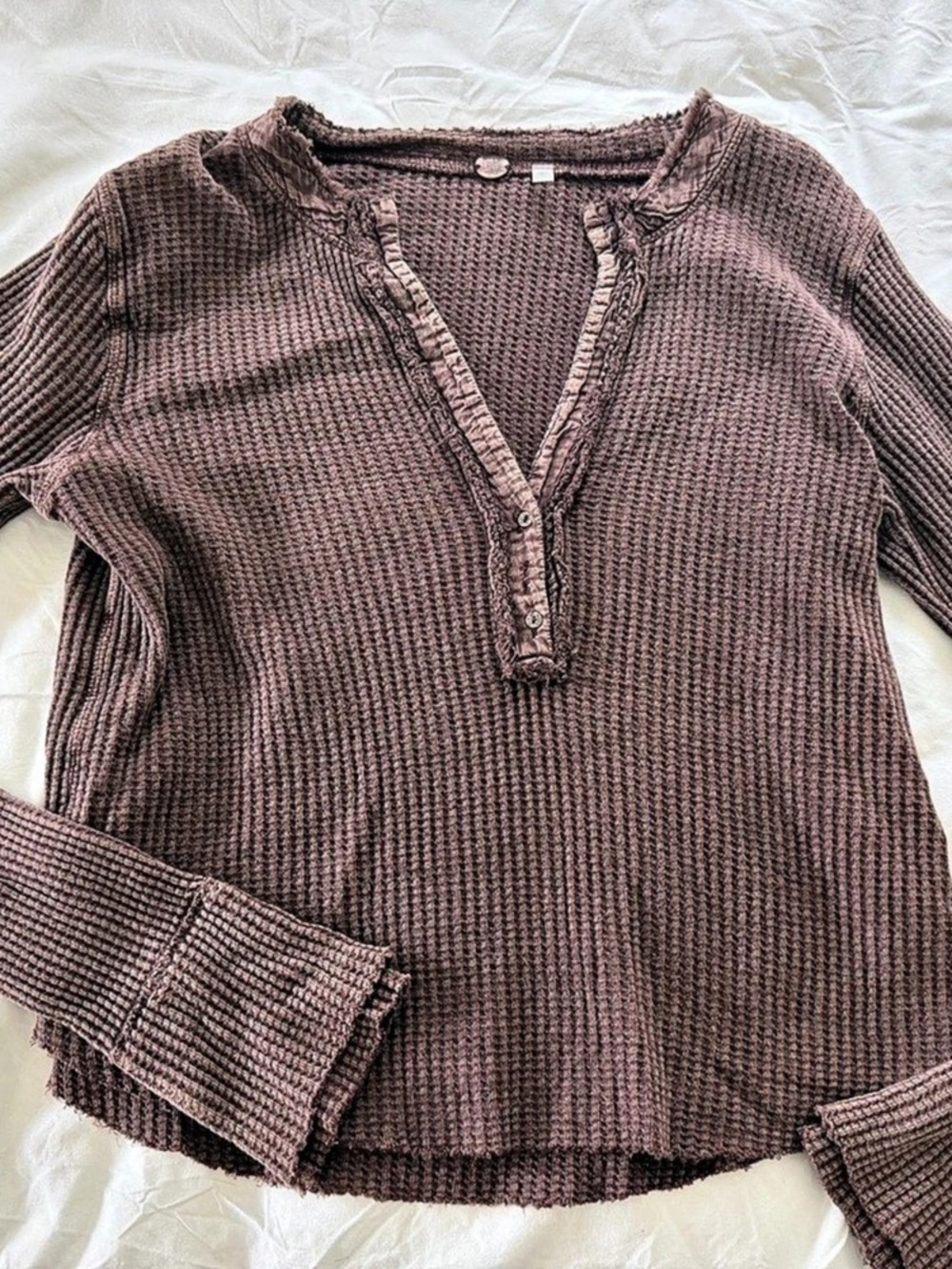 Free People FP One Colt Thermal Brown Ribbed Shrug Medium